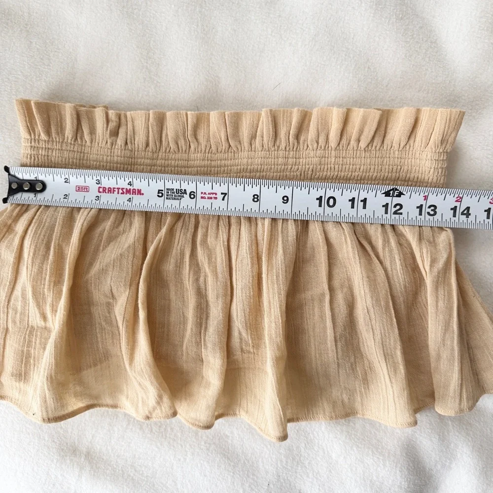 Free People “Go With Drama” Boho Tube crop Top Cream Size Small festival - Picture 3 of 4